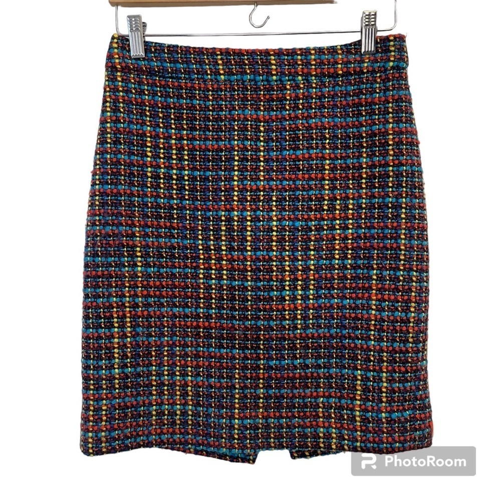 Kate Spade tweed wool blend colorful mini skirt size 2